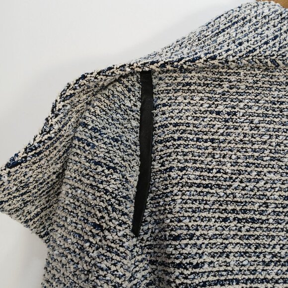 ​Club Monaco Tweed & Lamb Leather Blazer Womens Size XSmall Luxury Asymetric - Picture 4 of 10